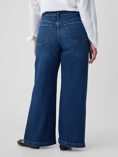 High Rise Stride Wide-Leg Jeans