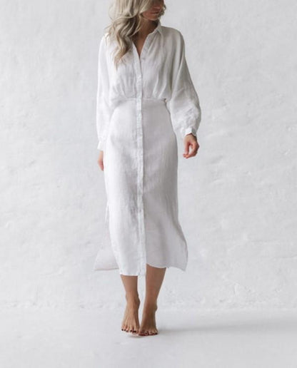 Soft Baltic Linen Midi Dress