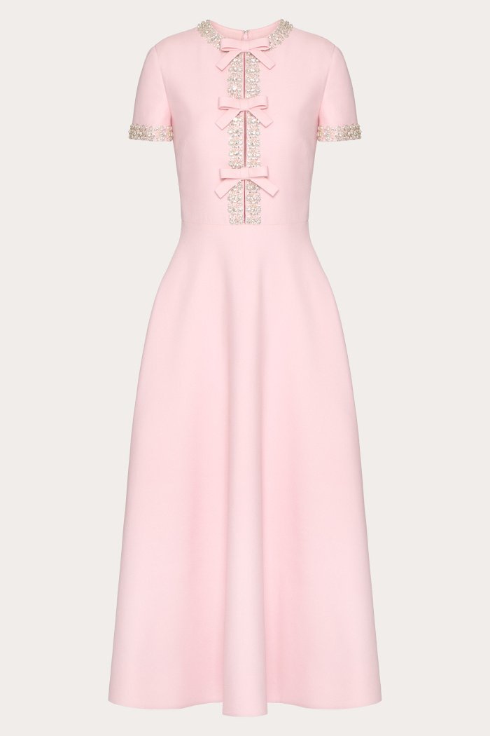 PINK RHINESTONE MIDI DRESS