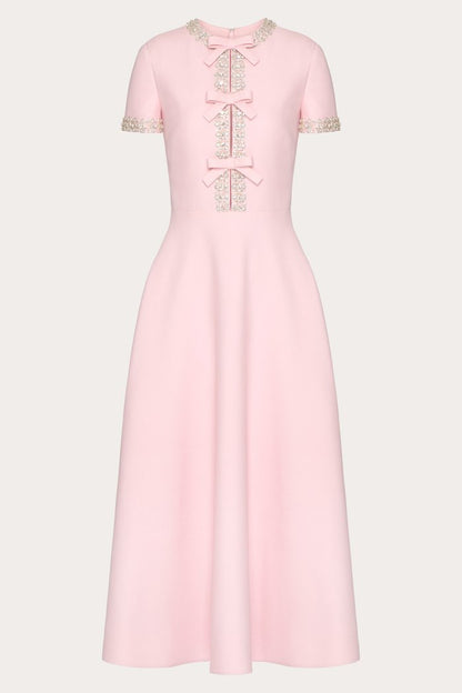 PINK RHINESTONE MIDI DRESS