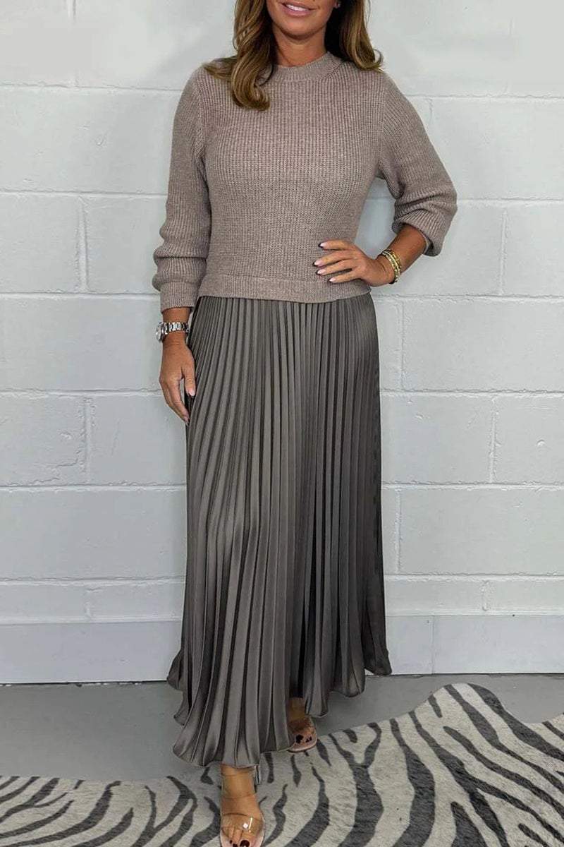 Long Sleeve Jumper + Pleated Bottom Dress