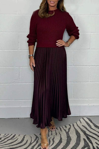 Long Sleeve Jumper + Pleated Bottom Dress