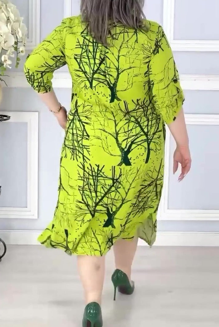 Multi-color Plus Size Loose Dress