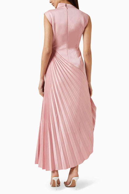 Asymmetric Drawstring Waist Pleated Dress Skirt