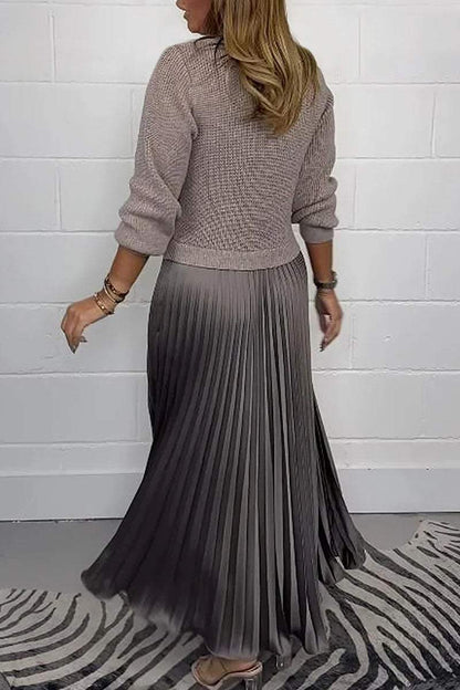 Long Sleeve Jumper + Pleated Bottom Dress