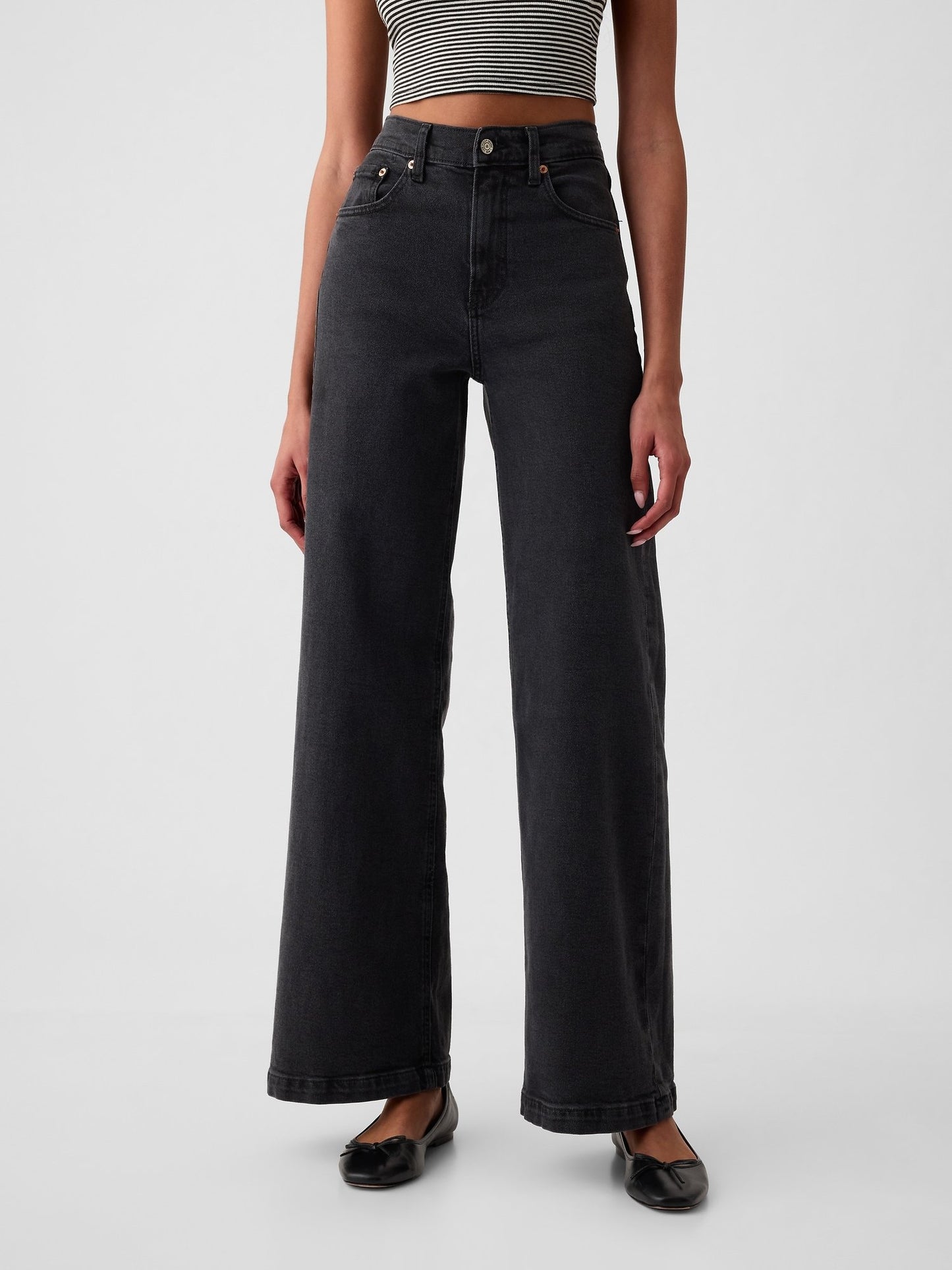 High Rise Stride Wide-Leg Jeans