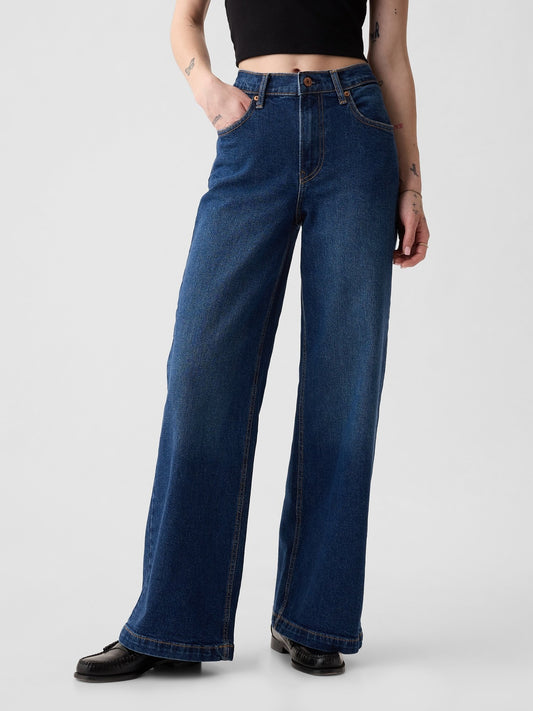 High Rise Stride Wide-Leg Jeans