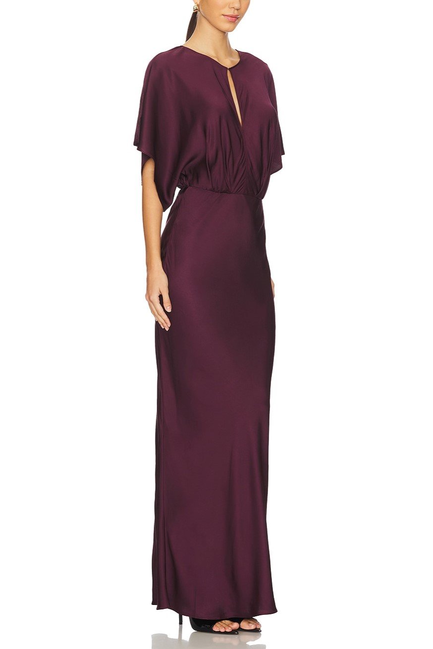 Satin Waist Slim Maxi Dress