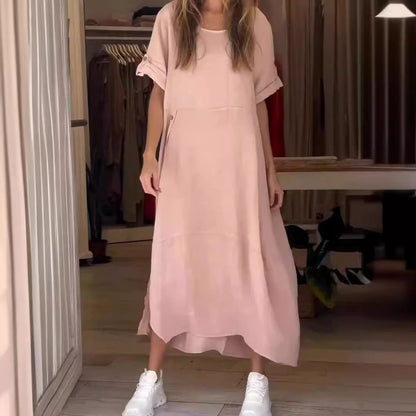 New Pre-Fall 100% Linen Midi Dress