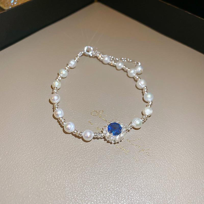 Blue Gemstone Pearl Necklace