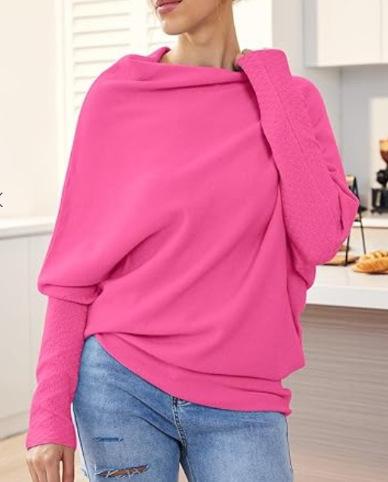 Soft Batwing Sleeve Loose Sweater