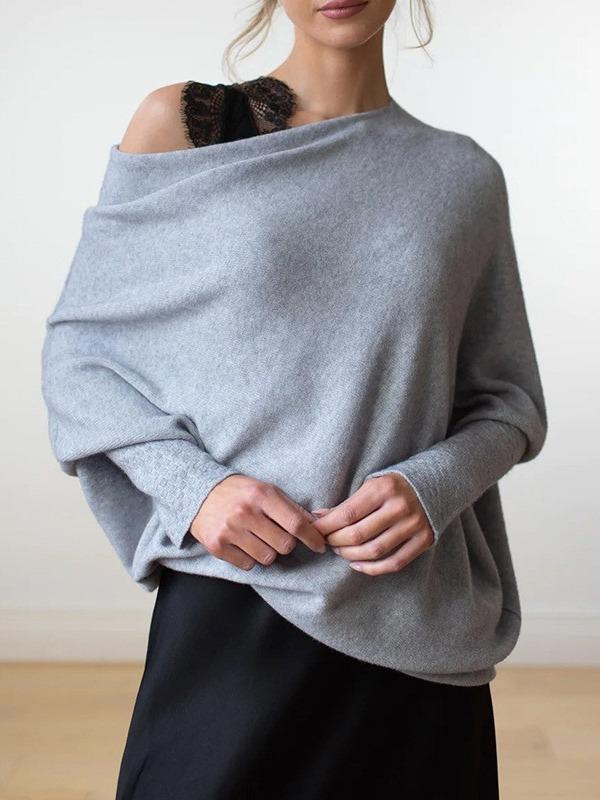 Soft Batwing Sleeve Loose Sweater