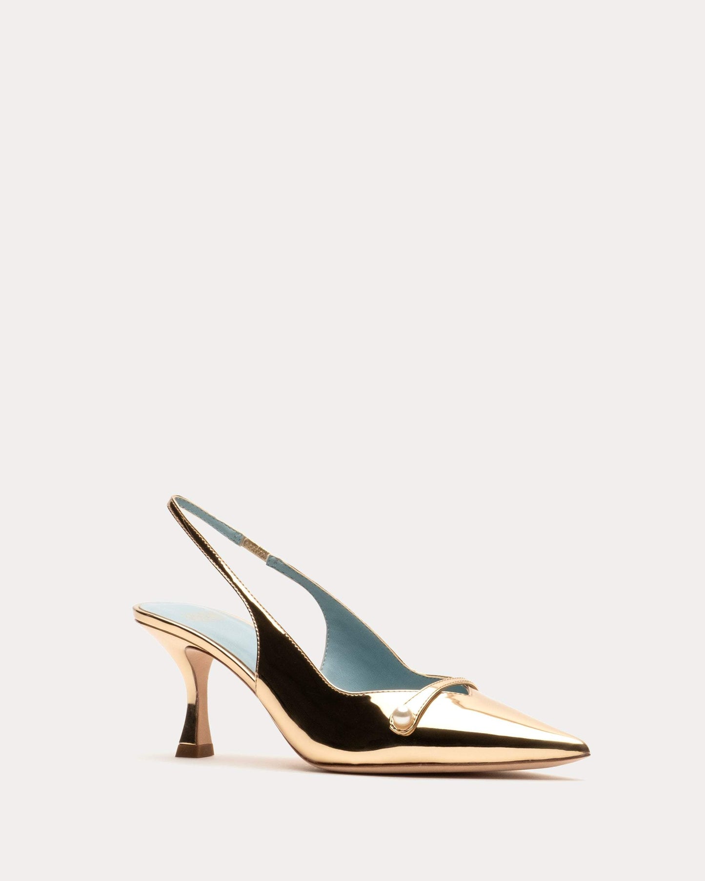 Pump With Pearl  Gold Heels