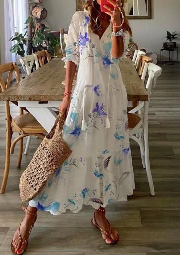 Hot Floral Casual Maxi Dress