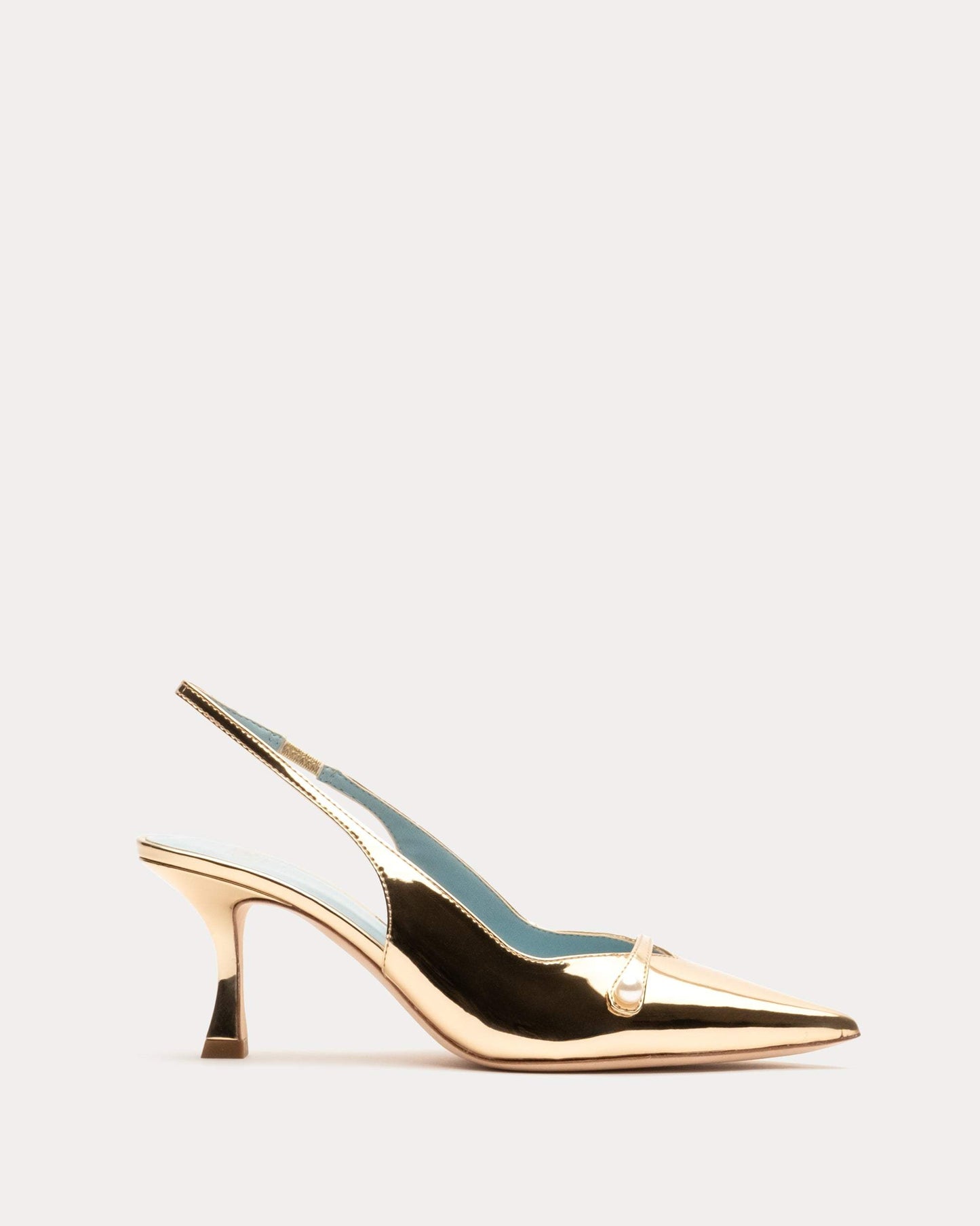 Pump With Pearl  Gold Heels