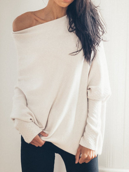 Soft Batwing Sleeve Loose Sweater