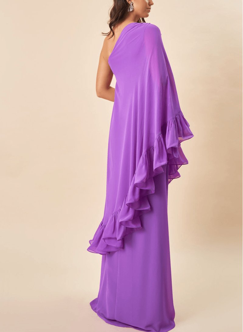 Chic Chiffon Ruffles Long Prom Dress