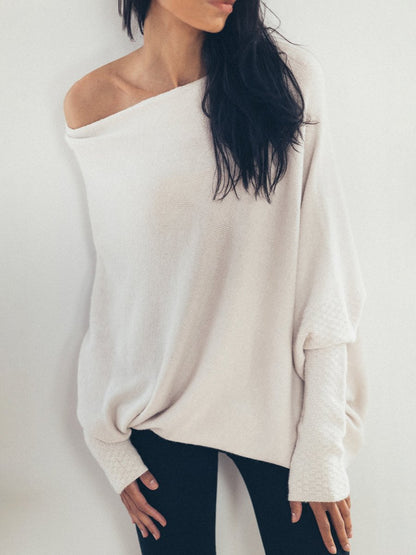 Soft Batwing Sleeve Loose Sweater