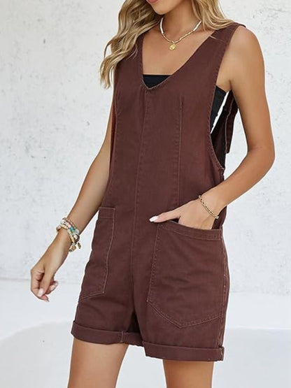 Casual Short Denim Romper