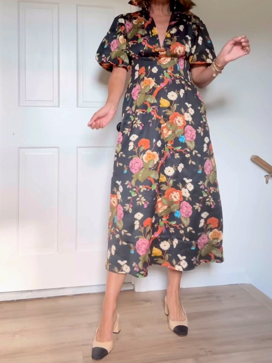 Fall Floral Gorgeous Midi Dress