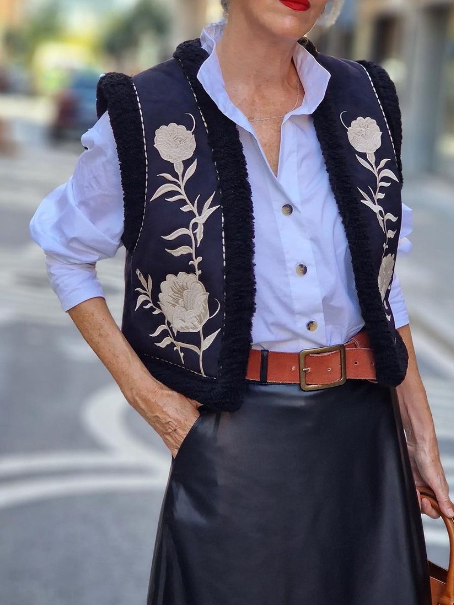 Embroidered Short Vest