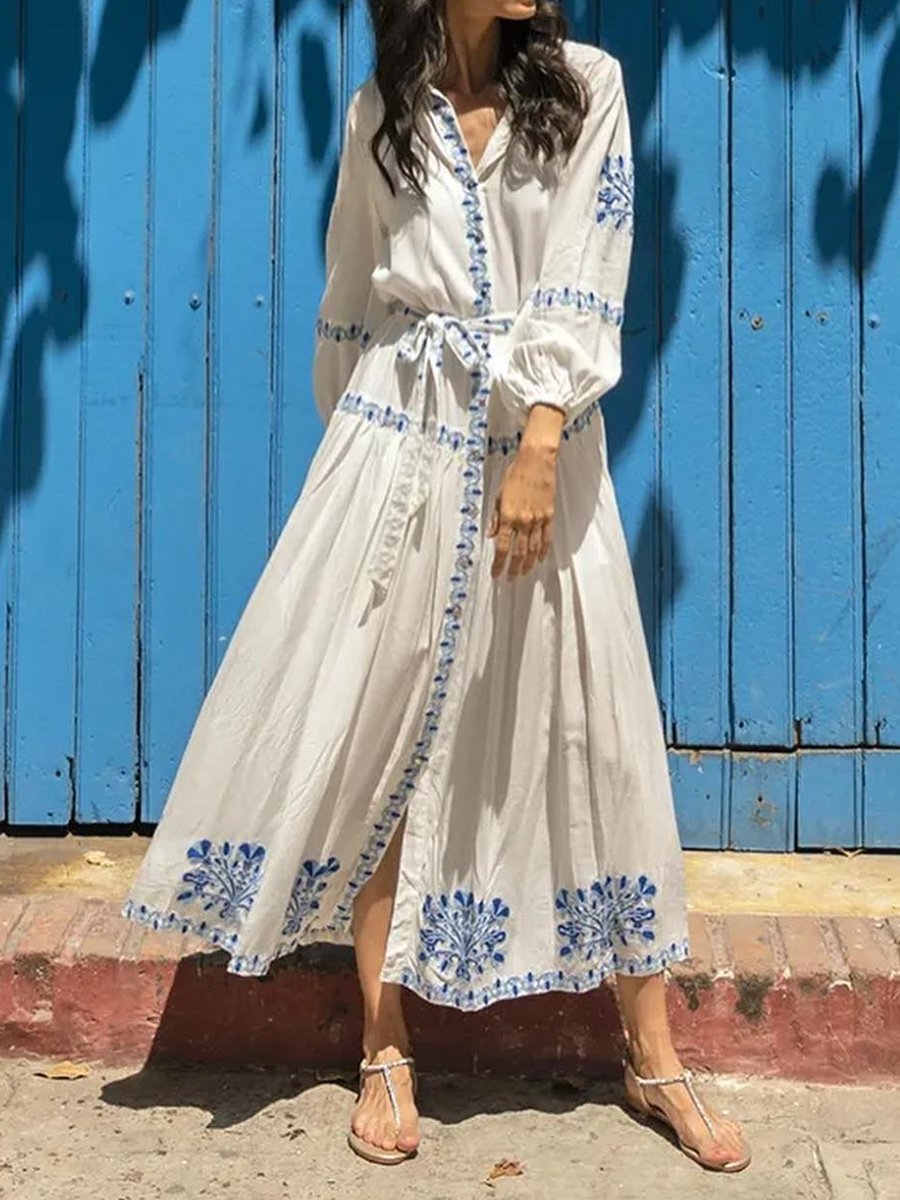 The Daily Embroidered Maxi Dress