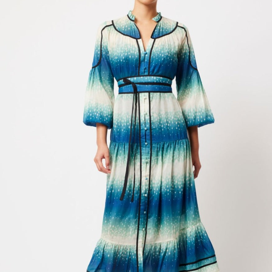 Dazzle Gradient Blue Printed Shirtdress