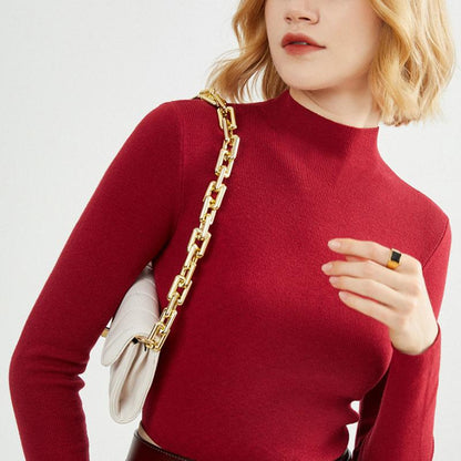 Chic Turtleneck Knit Sweater