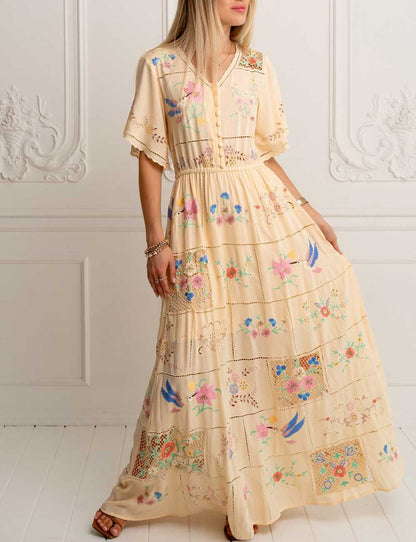 Embroidered Elegant Summer Dress