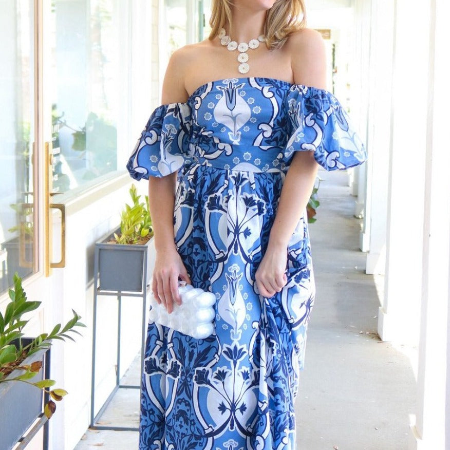 Off-shoulder Floral Maxi Dress