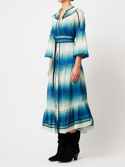 Dazzle Gradient Blue Printed Shirtdress