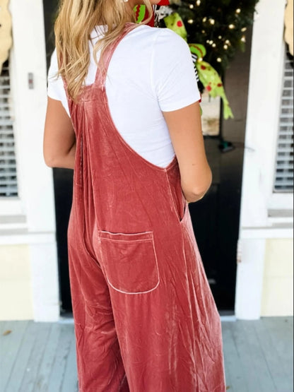 Velvet Casual Wide Leg Jumpsuit