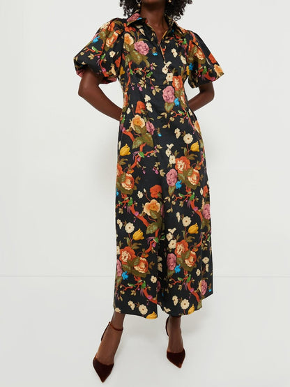 Fall Floral Gorgeous Midi Dress