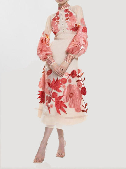 The Elegant Floral Midi Dress