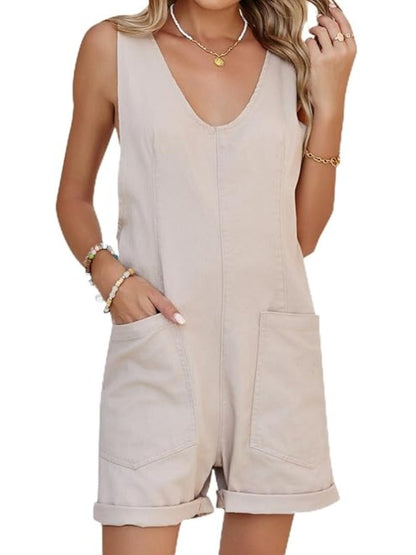 Casual Short Denim Romper